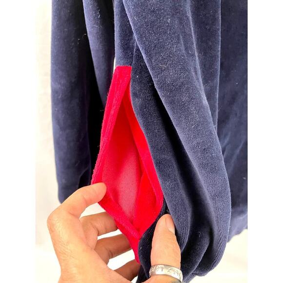 VTG Aileen Medium Blue Red White Top Blouse Classic USA Colorblock - Picture 9 of 10